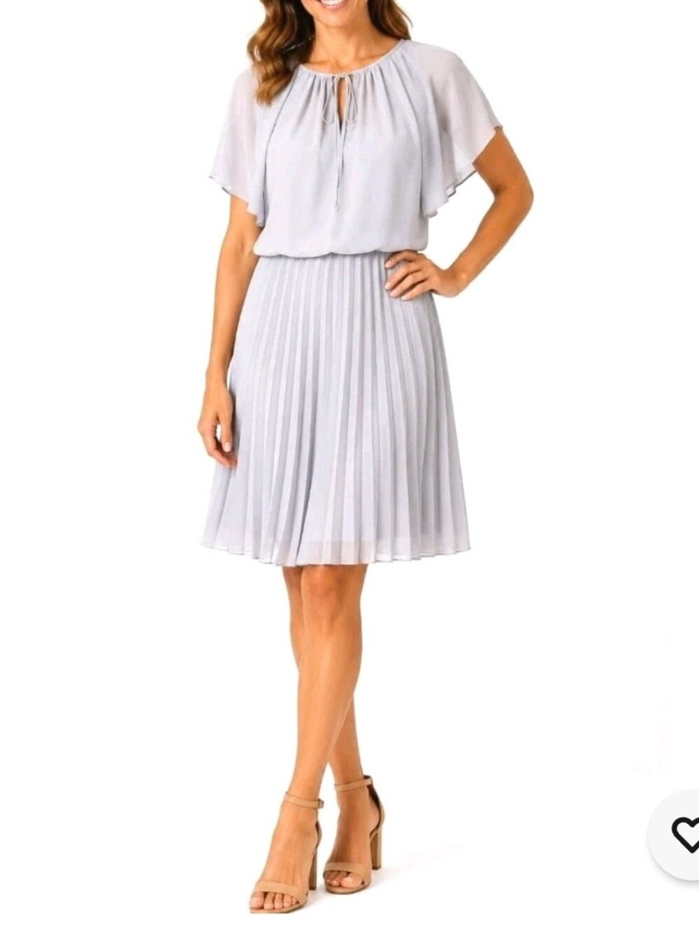 BCBGMaxAzria~Sz S~LONA Lt. Dove Pleated Dress NWT